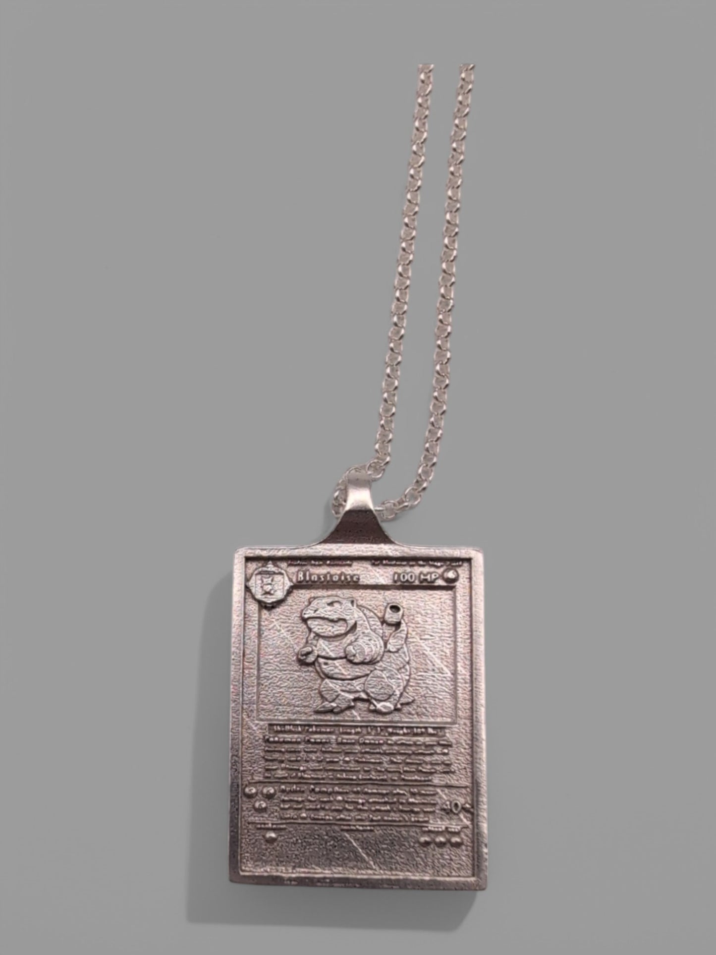 Blastoise Sterling Silver Pendant – Pokémon Card-Inspired Jewellery for Collectors & Fans handmade