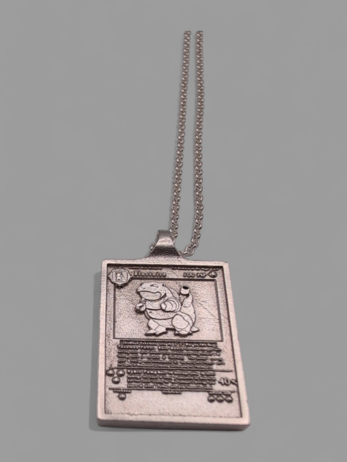 Sterling Silver Blastoise Card Pendant