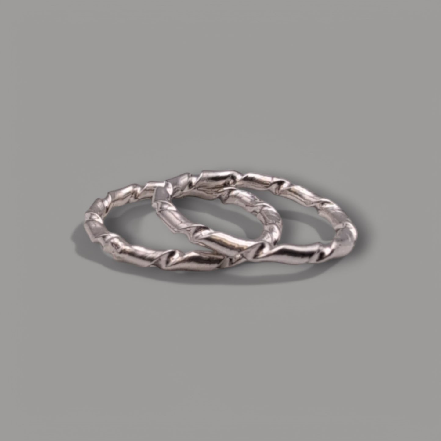 Sterling Silver twisted Stacker ring Set