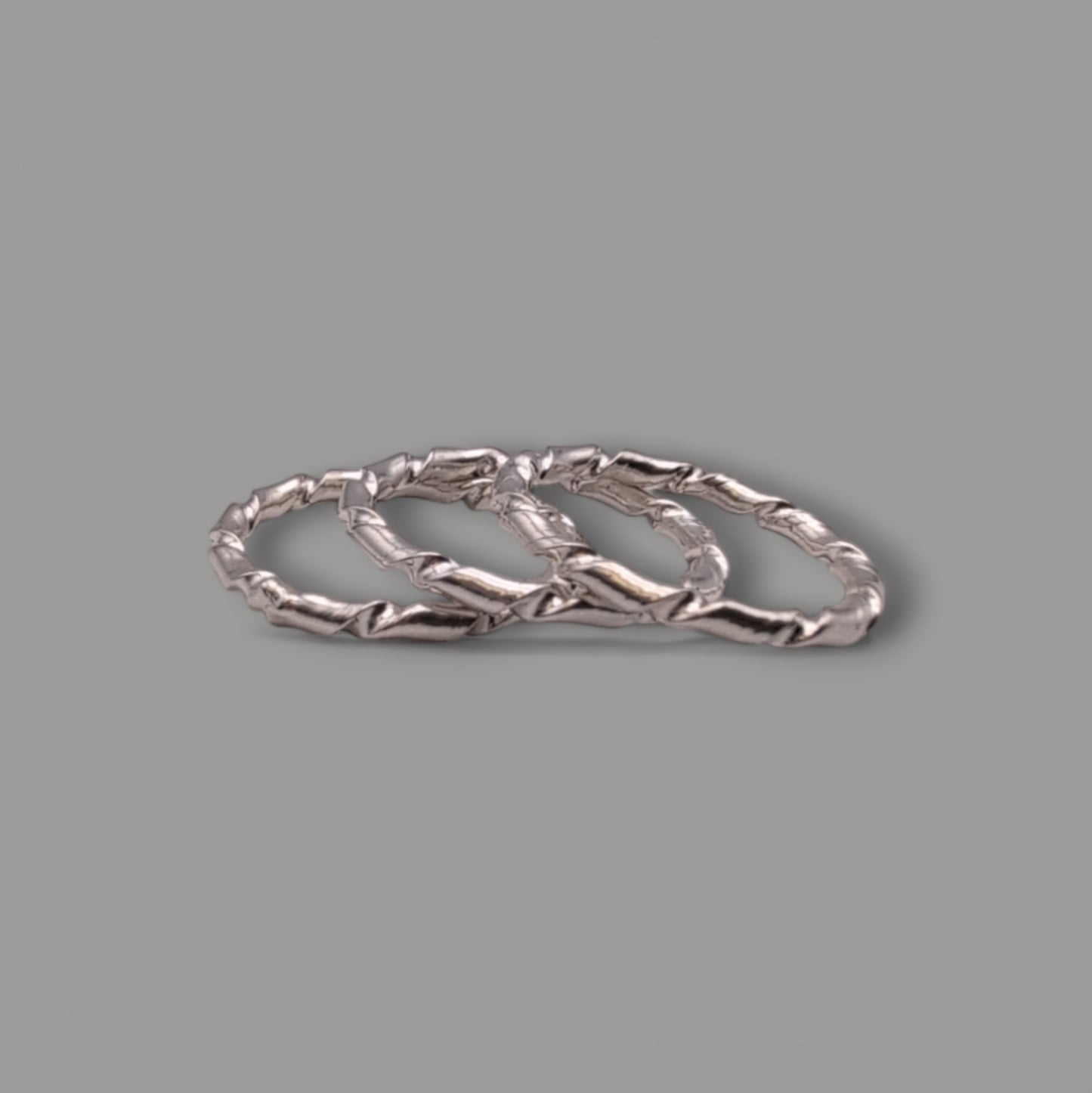 Sterling Silver twisted Stacker ring Set