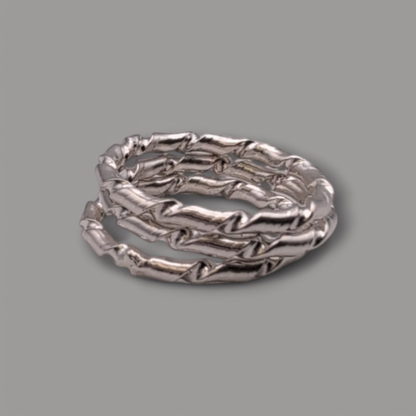 Sterling Silver twisted Stacker ring Set