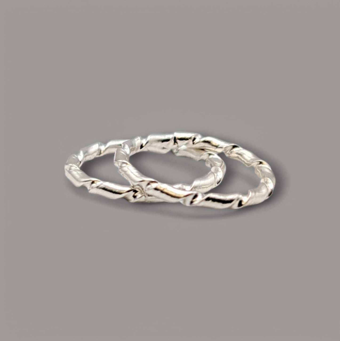 Sterling Silver twisted Stacker ring Duo