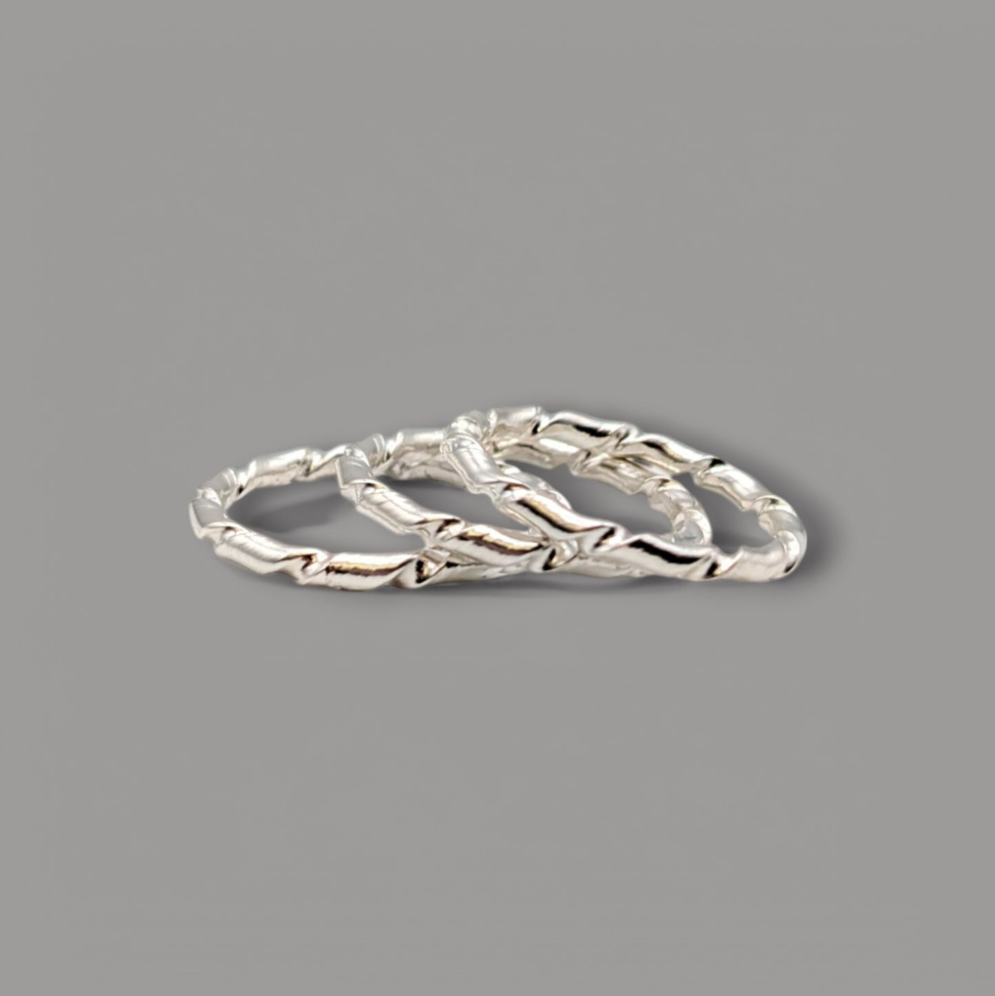 Sterling Silver twisted Stacker ring Set