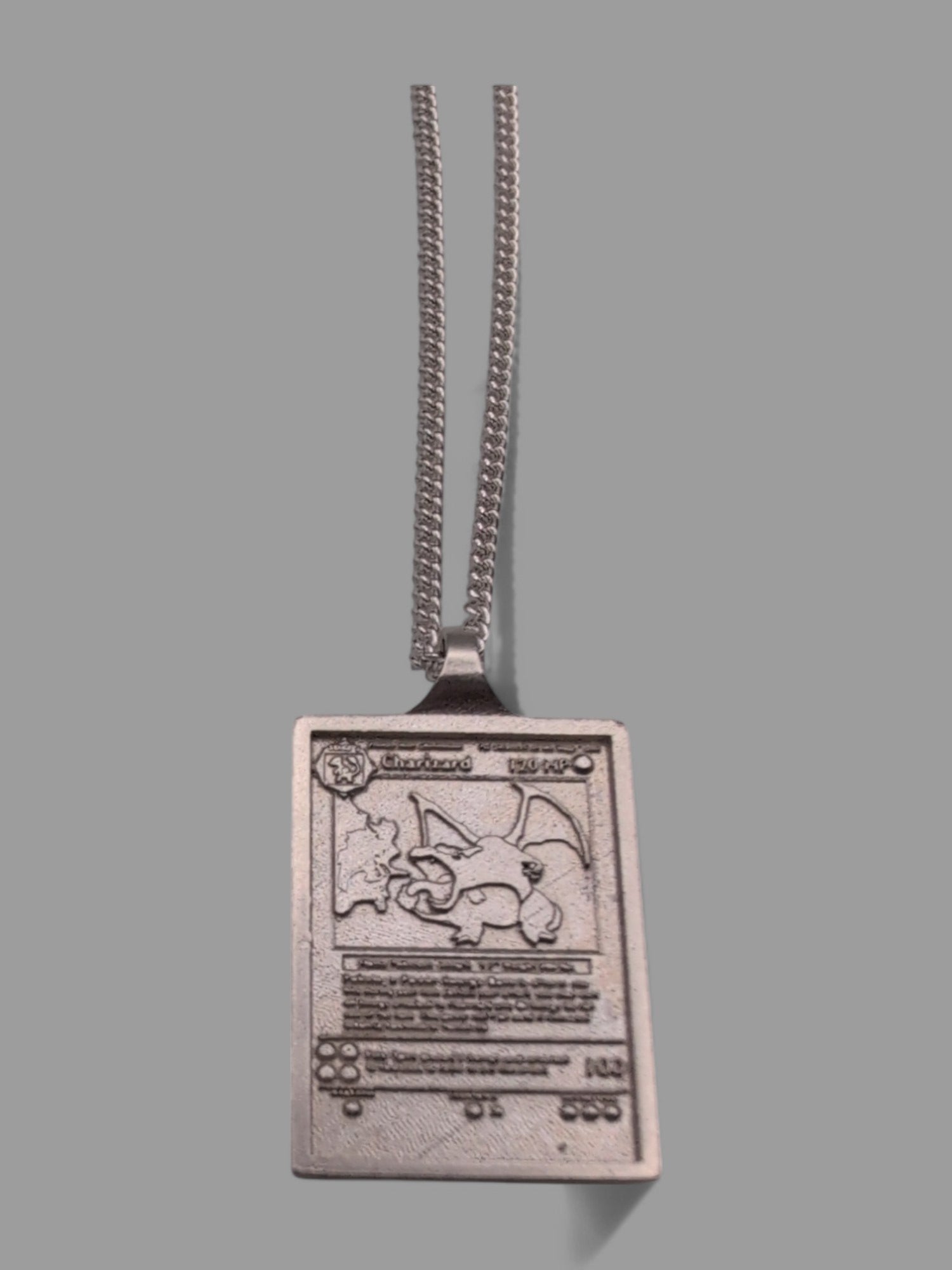 charizard pokemon card chain Sterling Silver Charizard Card Pendant