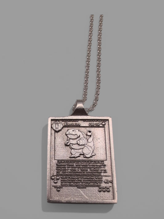 Blastoise Sterling Silver Pendant – Pokémon Card-Inspired Jewellery for Collectors & Fans handmade