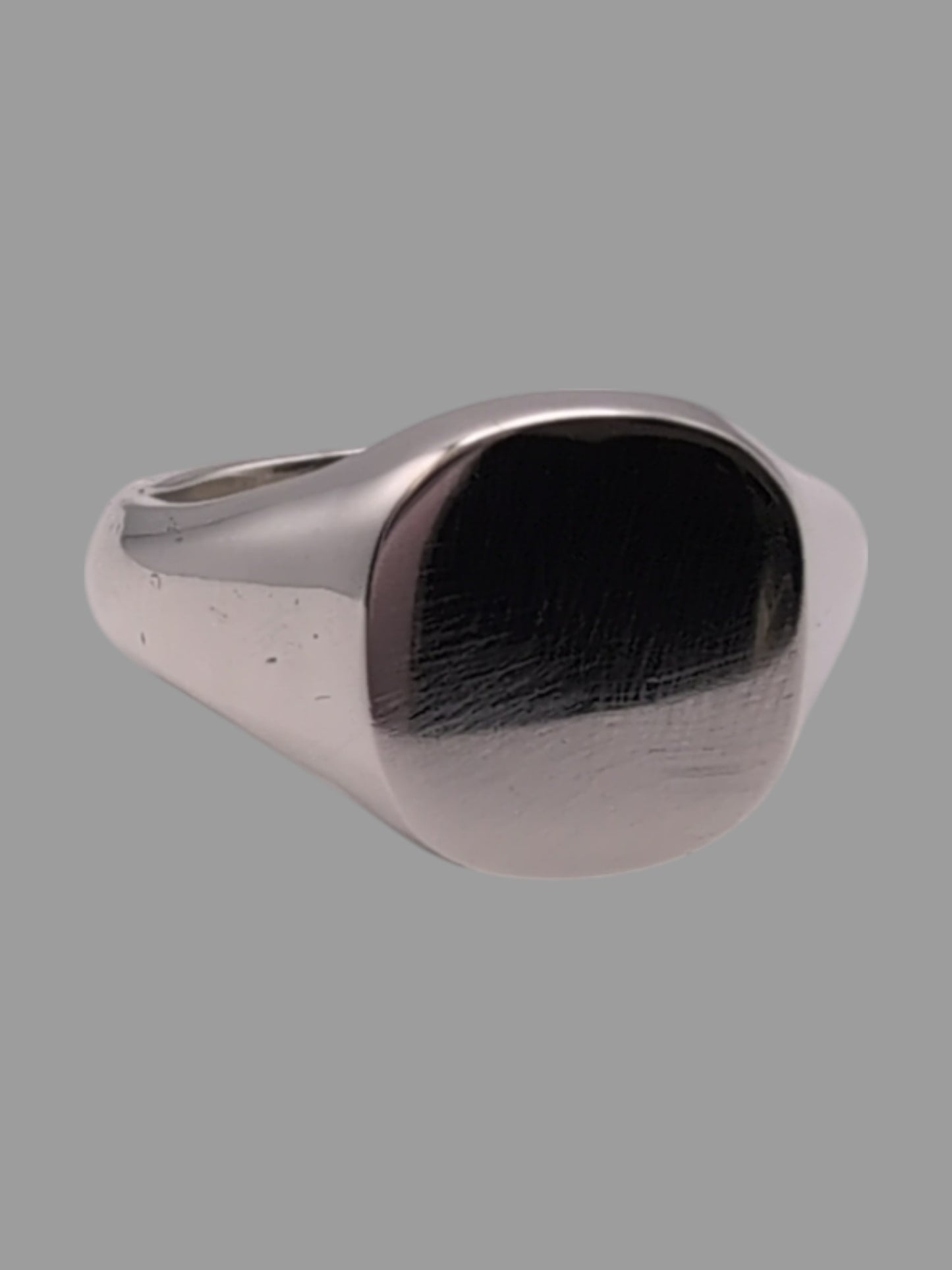 Handmade Sterling silver Cushion signet Ring 14mm x 12mm head
