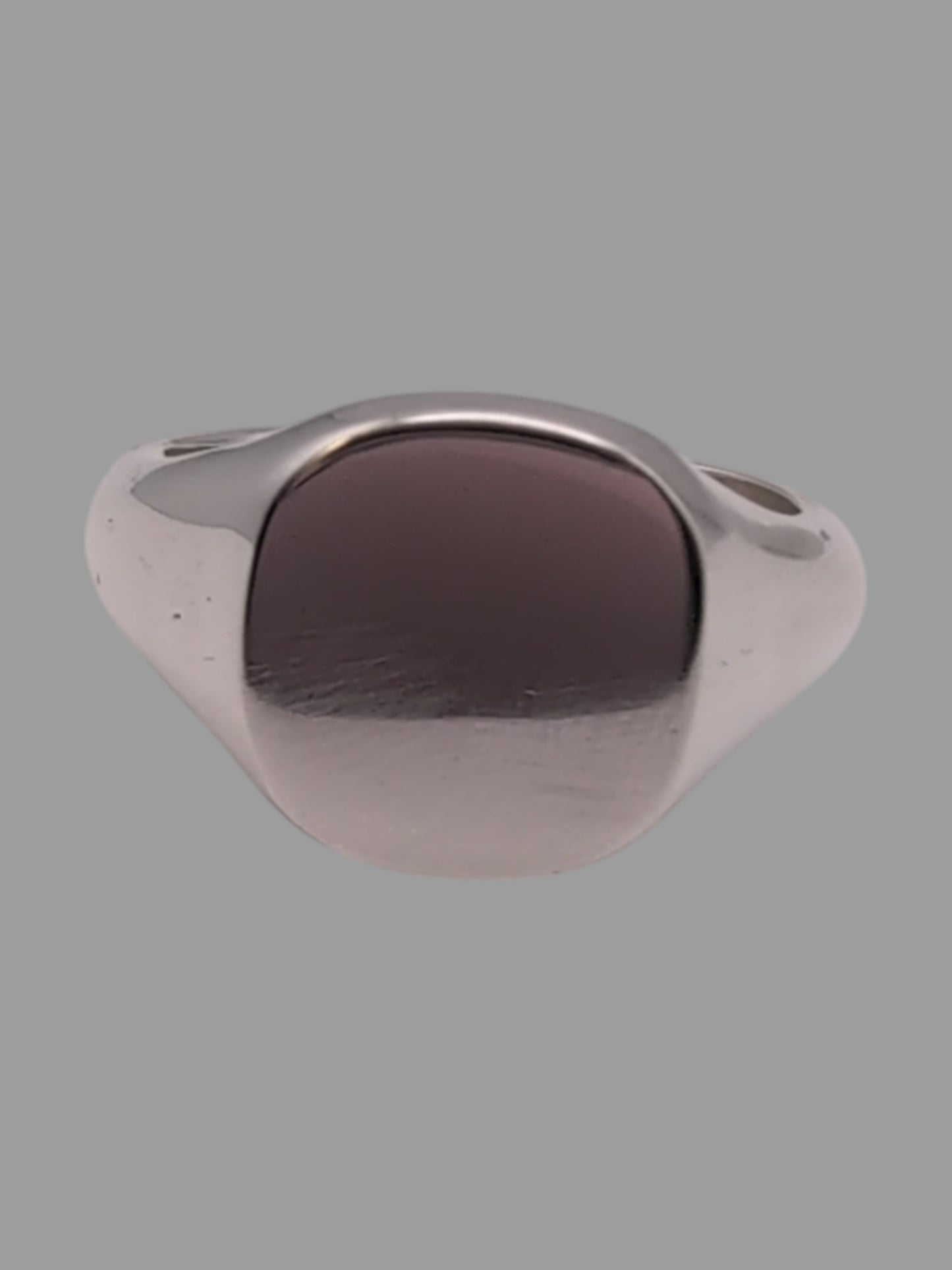 Handmade Sterling silver Cushion signet Ring 14mm x 12mm head