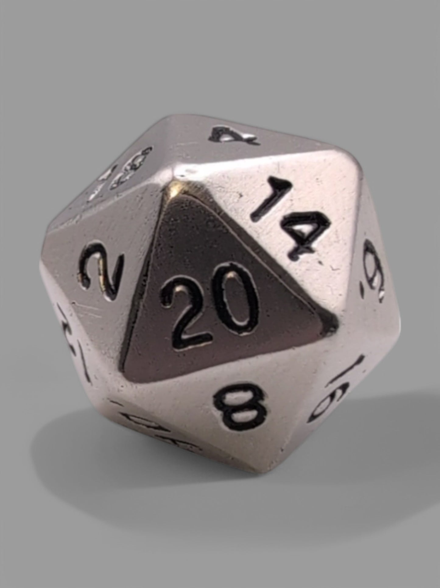 Handmade D20 in solid sterling silver
