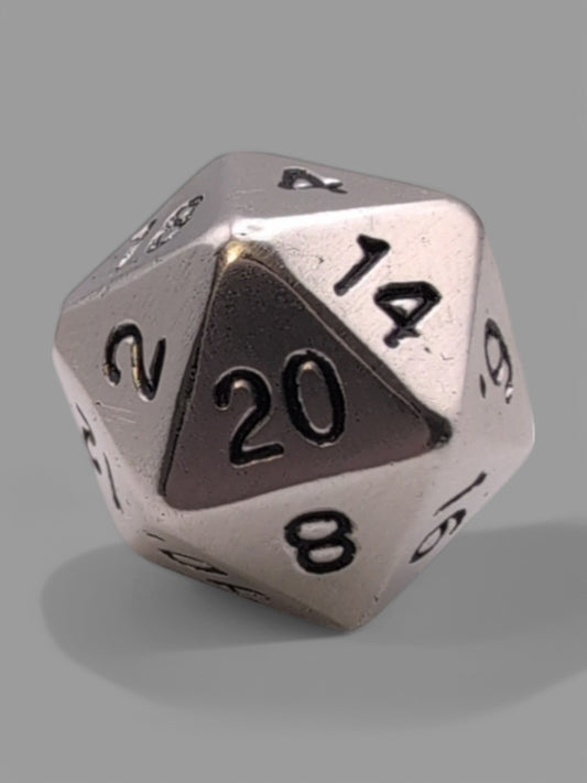 Handmade D20 in solid sterling silver